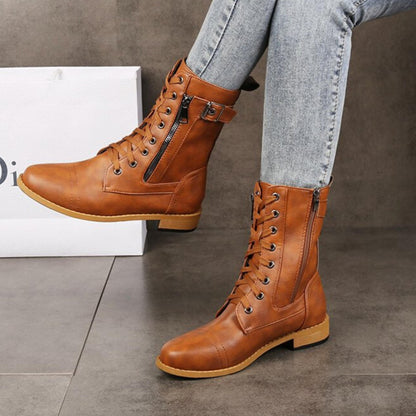 Lina™ Botas de Cuero para Otoño