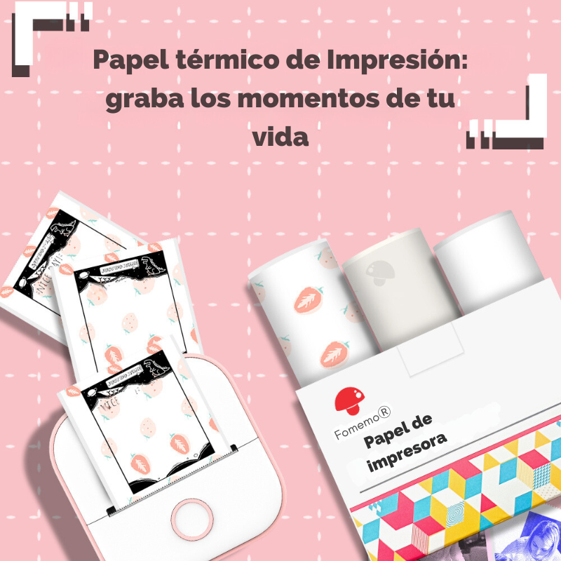 3 Rollos - Papel Térmico para Impresión de Bolsillo